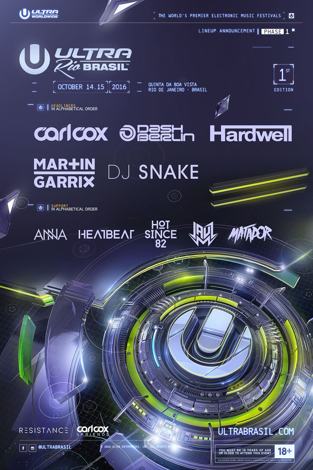 ULTRA Brasil Announces Full Phase One Lineup Ultra Music Festival