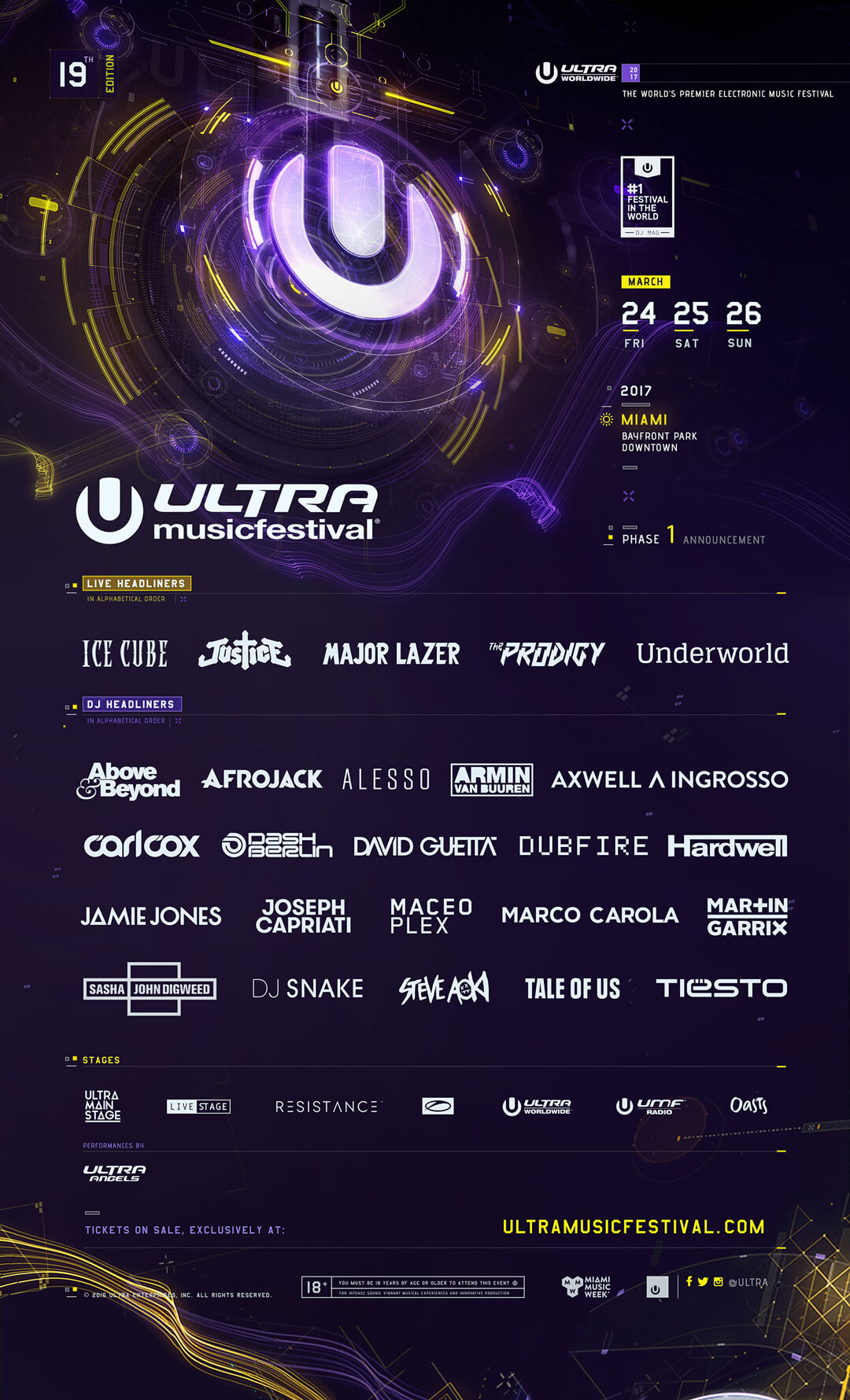 Ultra Music Festival 2017 Announces Phase One Lineup! RESISTANCE Quito