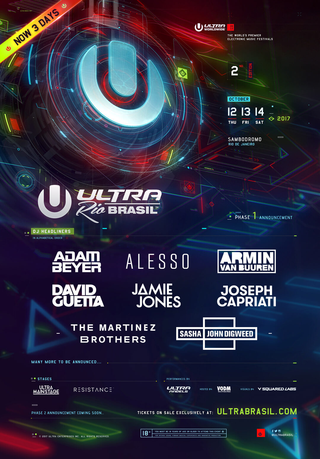 ULTRA Brasil Reveals Phase One Lineup Road to Ultra Colombia