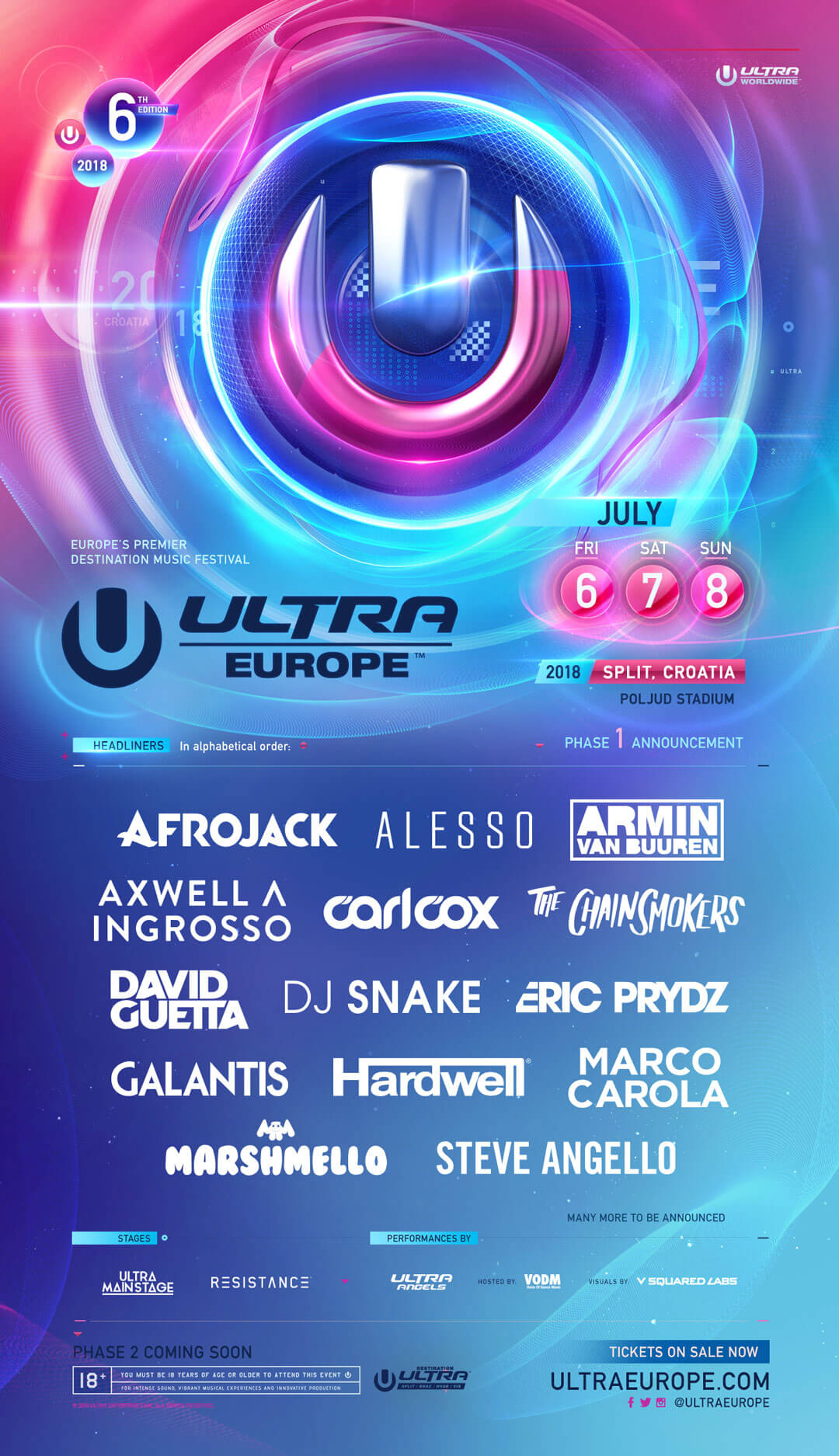 ULTRA Europe Releases 2018 Phase One Lineup - Ultra Music Festival