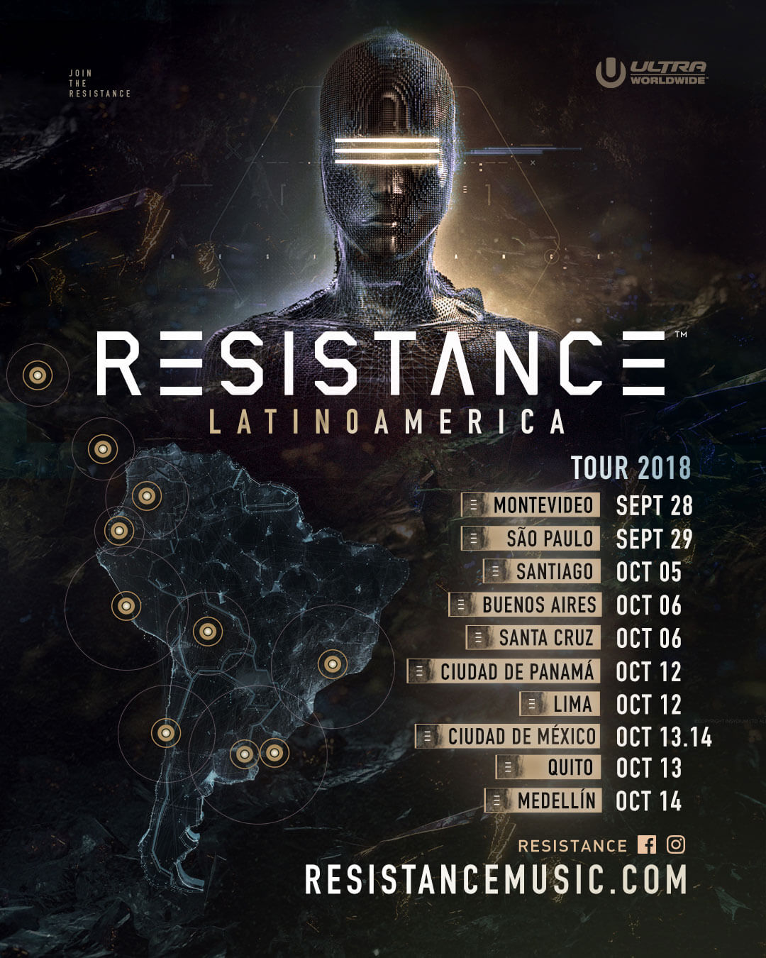 RESISTANCE Reveals Dates for 10Stop Latin American Tour Ultra Music