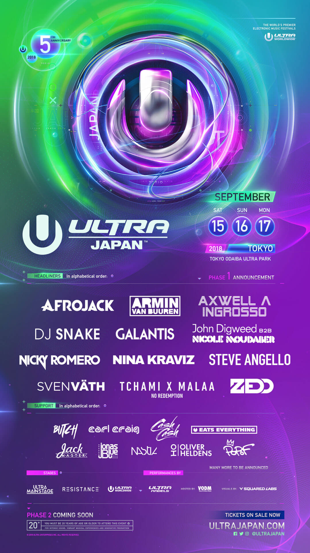 ULTRA Japan Delivers Phase One Lineup Ahead of Monumental 5th