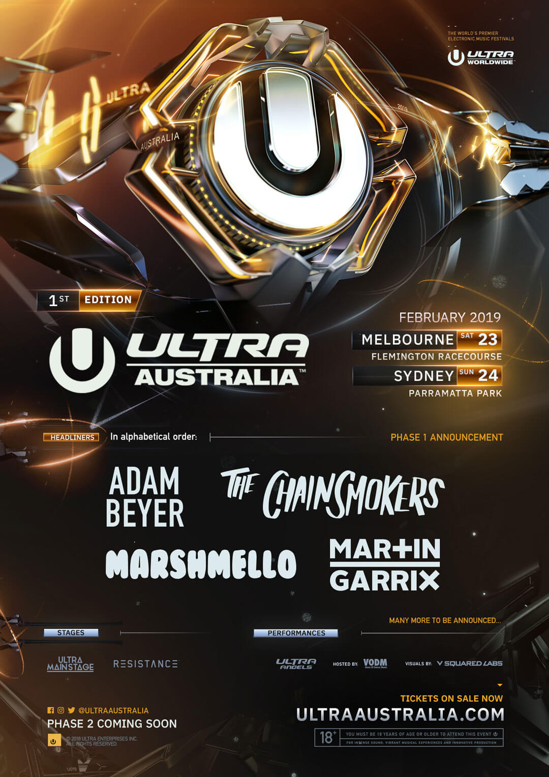 ULTRA Australia Announces Phase One Lineup Ultra Music Festival March