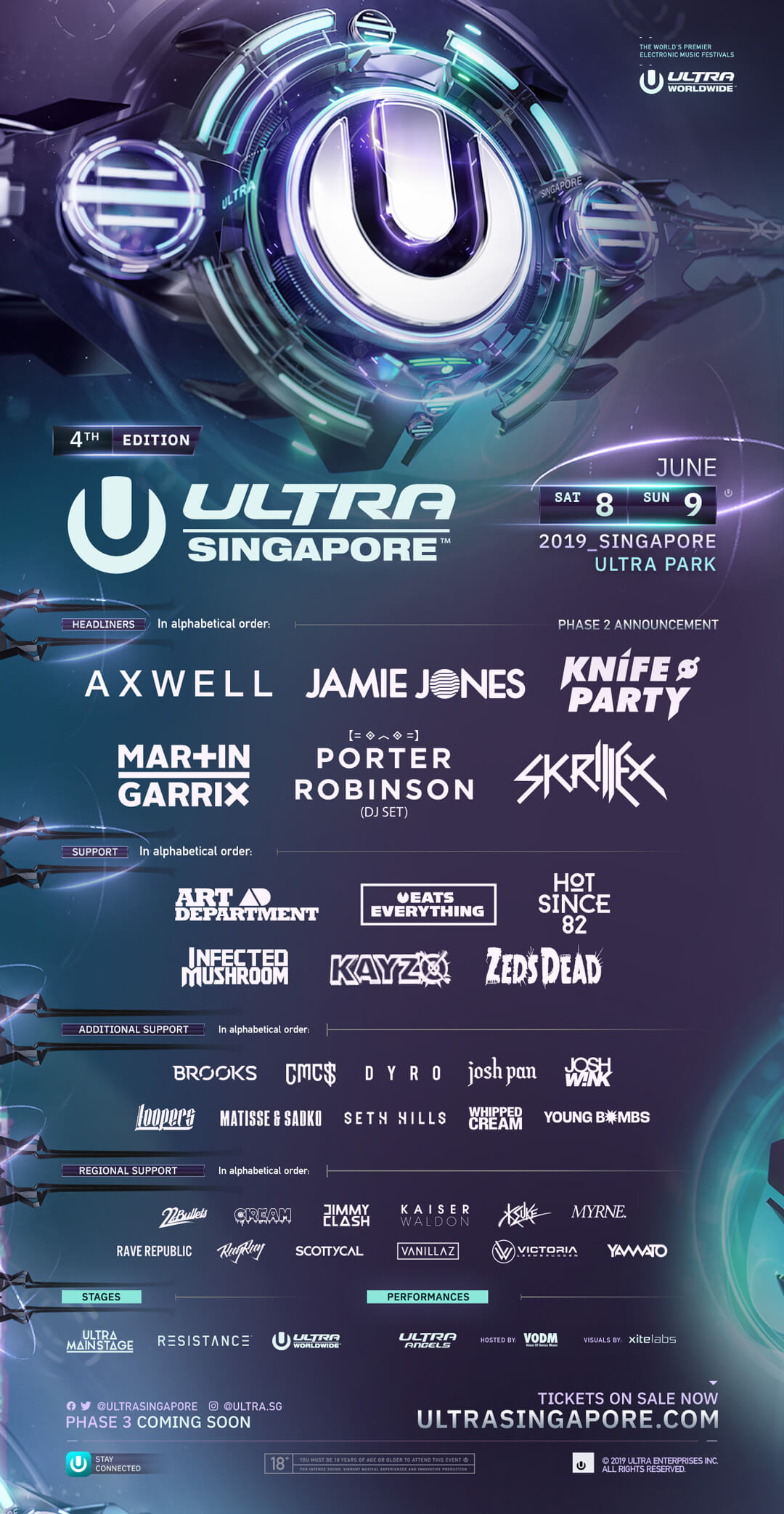 Ultra Singapore Announces Massive 2019 Phase Two Lineup Ultra