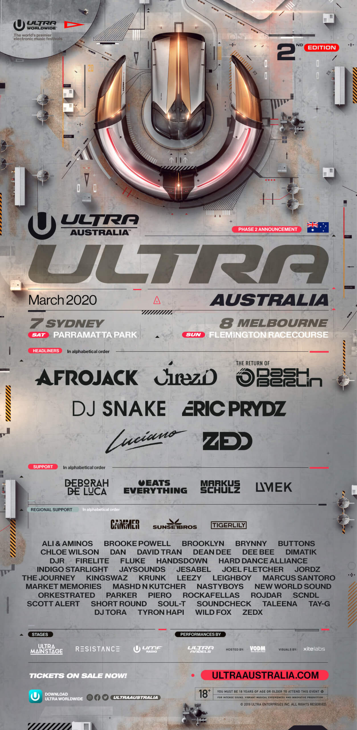 ULTRA Australia Announces Phase 2 Lineup Ultra Abu Dhabi March 4,5 2023