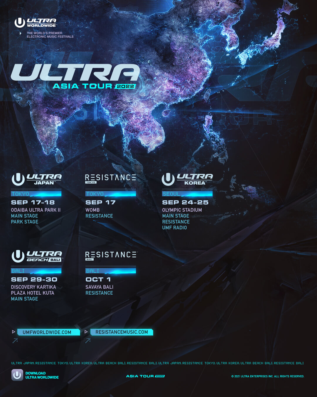 Ultra Worldwide unveils Asia Tour 2022 and announces return of ULTRA Beach  Bali - Ultra Music Festival March 22, 23, 24 - 2024