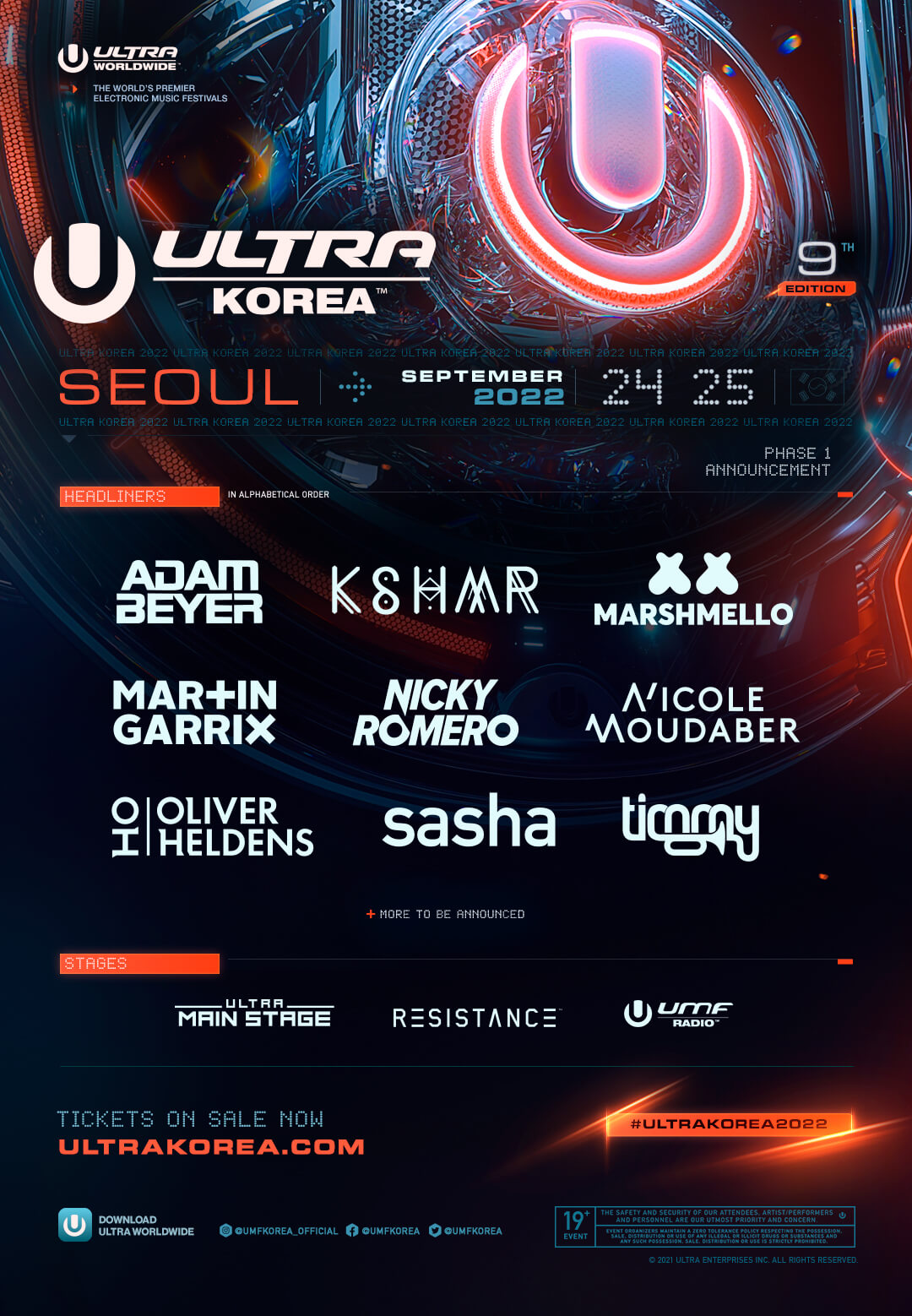 ULTRA Korea announces Phase 1 Lineup Ultra Chile 1920 de abril — 2024