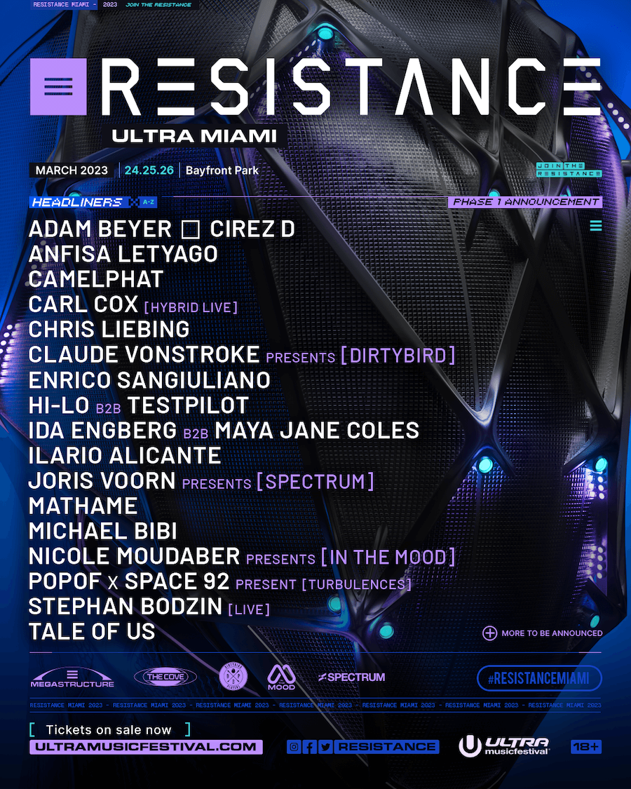 Ultra Music Festival unveils RESISTANCE Phase 1 lineup featuring house